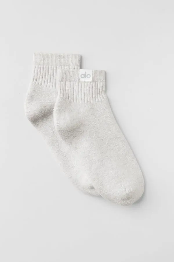Quarter Crew Street Sock - White Heather
