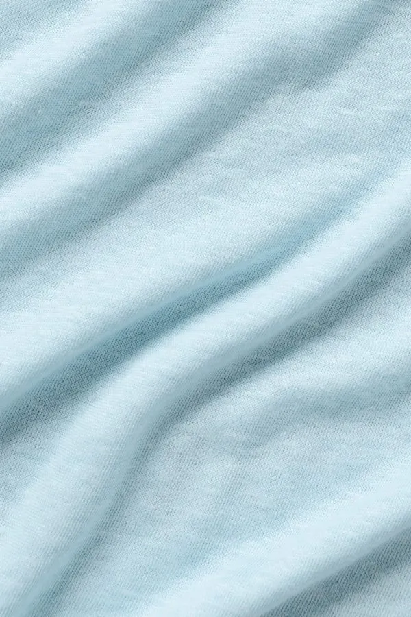 Linen Jersey Coastal Long Sleeve Pullover - Seaside Blue