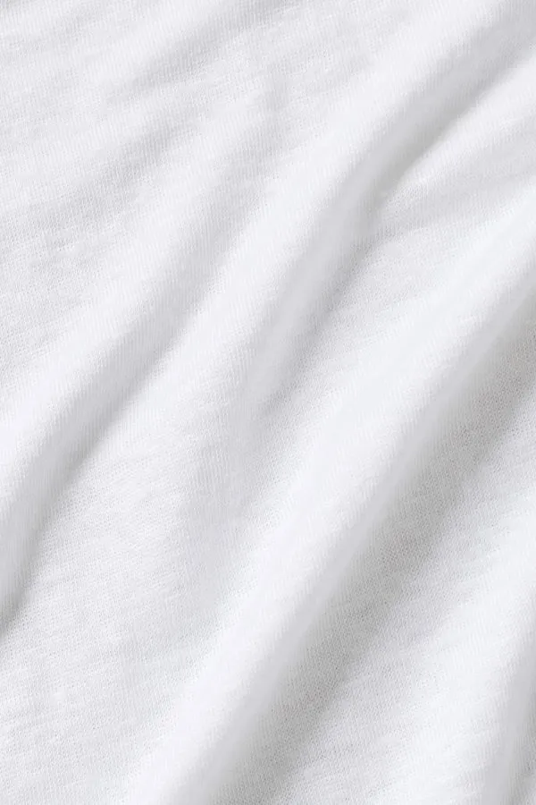 Linen Jersey Coastal Long Sleeve Pullover - White